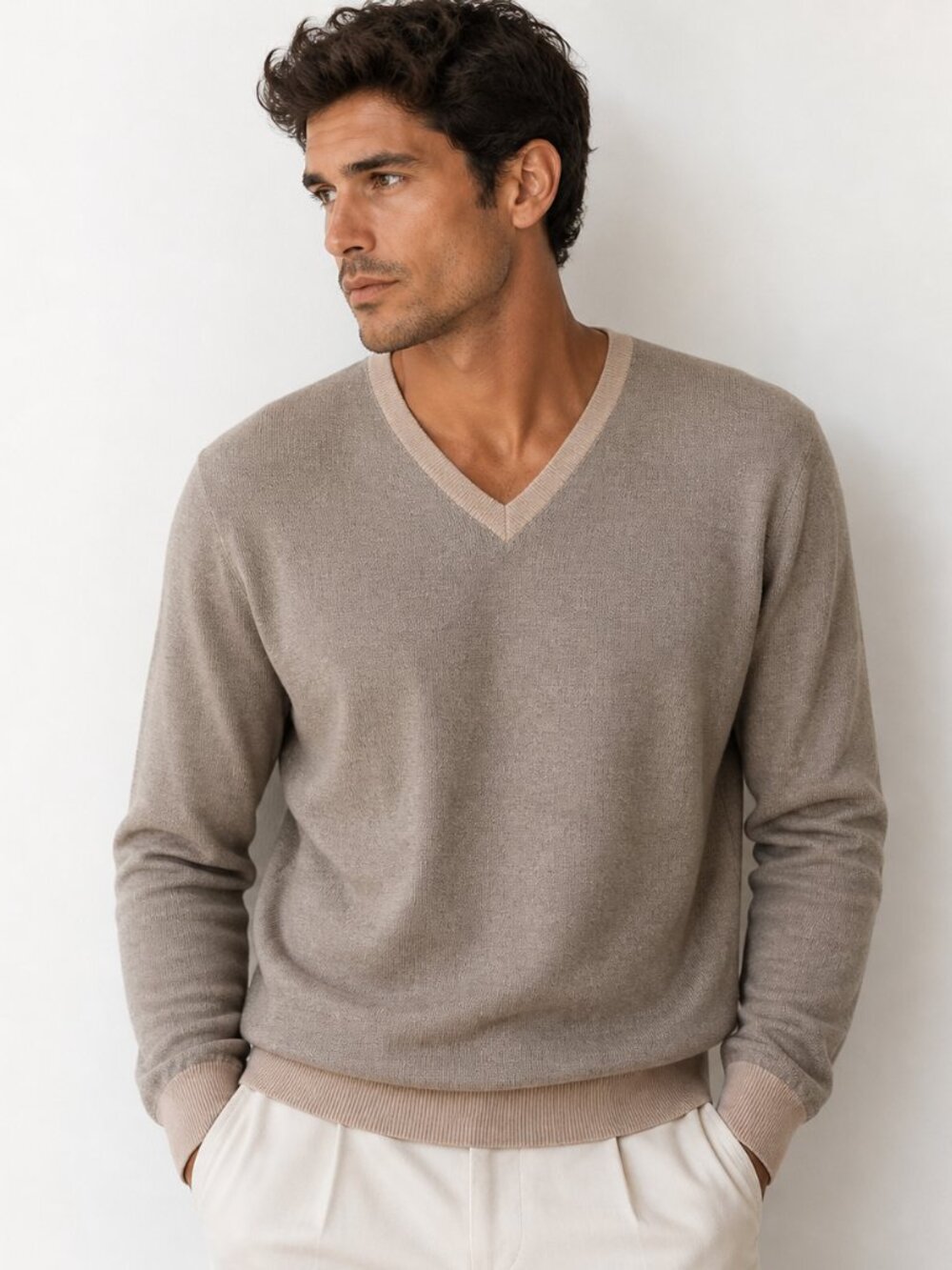 BRIONI Made in Italy luxurious V-Neck Sweater EU 54 Neiman Marcus